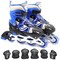 EASY FUTURE Inline Skates Adjustable Size Roller Skates with Flashing Wheels Children Skate Shoes Including Protective Gear Knee Elbow Wrist Blue Large (39-42)