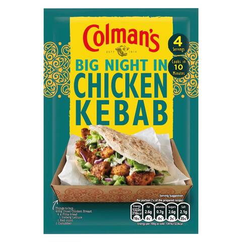 Buy Colman s Chicken Kebab Seasoning Mix 30g Online Carrefour Kenya