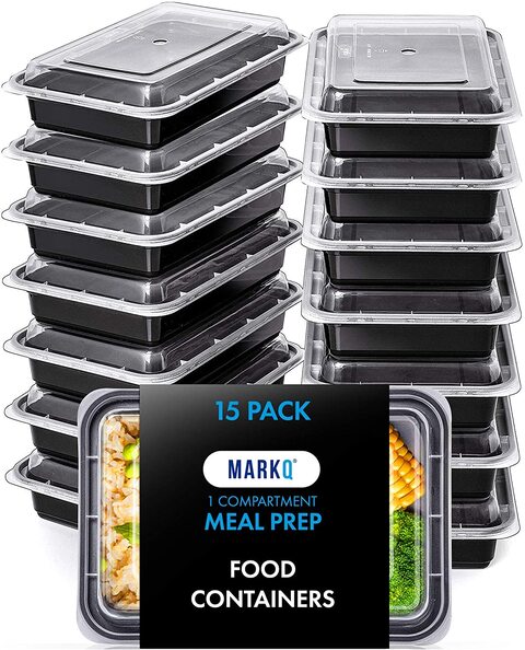 8 oz Plastic Containers with Lids (50 sets) - Food Storage Containers Great  for Slime, Party Supplies, Meal Prep and Portion Control - Leakproof and