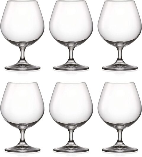 LIHAN&nbsp;Small Glasses Snifter, Set of 6 - Handcrafted - 100% Lead-Free Crystal Glass - Great for Spirits Drinks - 350ML