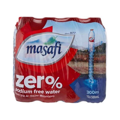 Masafi Zero% Sodium Free Bottled Drinking Water 500ml x12