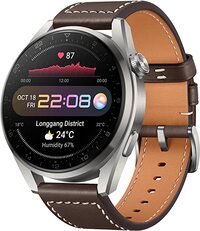 Huawei Watch 3 Pro, 4G Connected Smartwatch With All-Day Health Monitoring, Independent Calling, 24/7 SpO2 and Heart Rate Monitoring, Built-in GPS, Up to 21 Days Battery Life, Brown Leather