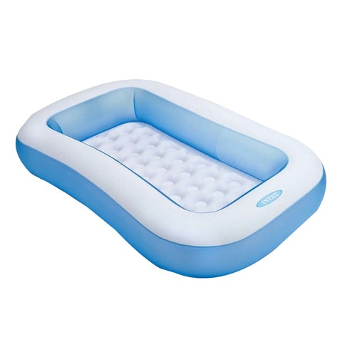 Intex Rectangular Baby Pool With Soft Inflatable Floor Blue
