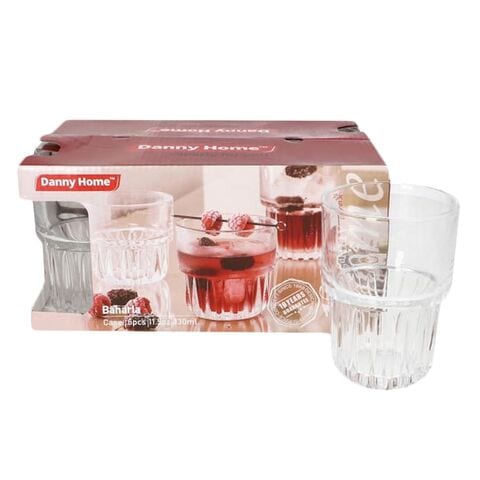 Yera (Pack of 6) Glass Tumbler - 6 Pieces, Clear, 250ml Glass Set