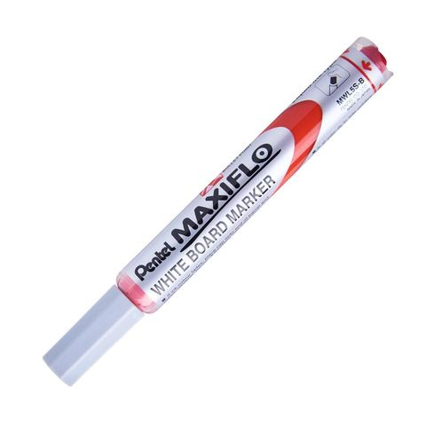 Buy Pentel Maxiflo White Board Marker Slim Bullet Tip Red in UAE