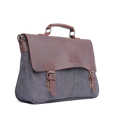 Canvy Para John Canvas Messenger Backpack - Laptop Messenger Bags, Shoulder Backpack Handbag - Multipurpose Business Briefcase Vintage Travel Backpack - 13.3 Inch-Black
