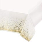 Buy Disposable Party Table Cloths Wedding Bridal Shower Plastic Tablecloths Rectangle Tables Gold Dot Confetti (10 pieces) in UAE