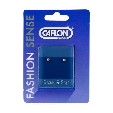 Caflon Fashion Sense, White Stainless Ball Earring - 3 mm