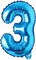Generic 3 Number Foil Balloon 16-Inch