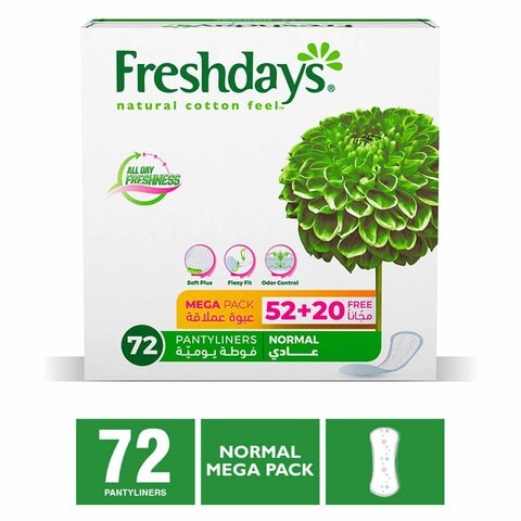 Fam Daily Liners Normal Scented Mega Pack Sanitary Pads White 72 count
