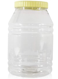 ALSAQER 3-Pieces (6000 ml) Plastic Spice Storage Pet Jar -Sunpet Round Clear Jars with lid-Plastic Transperent Pet Bottles