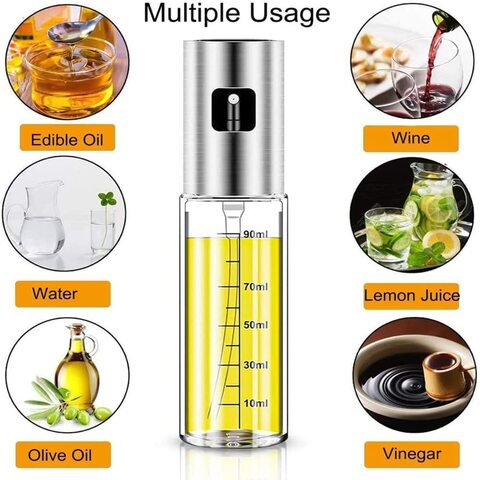 SKY-TOUCH Oil Spray Bottle, Olive Oil Sprayer Spray Bottle Oil Sprayer Oil Sprayer Dispenser Set for BBQ, Cooking, Salad 100ml