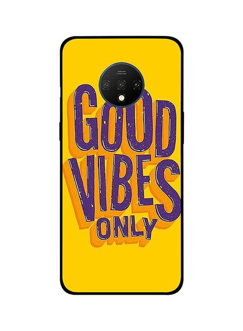 Theodor - Protective Case Cover For Oneplus 7T Good Vibes Only Yellow