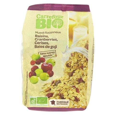 Buy Carrefour Bio Dried Fruit Muesli Cereal 500g in UAE