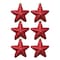 Christmas Magic Polyvinyl Chloride Hanging Star with Glitter 6-Pieces- 10 cm Size- Red