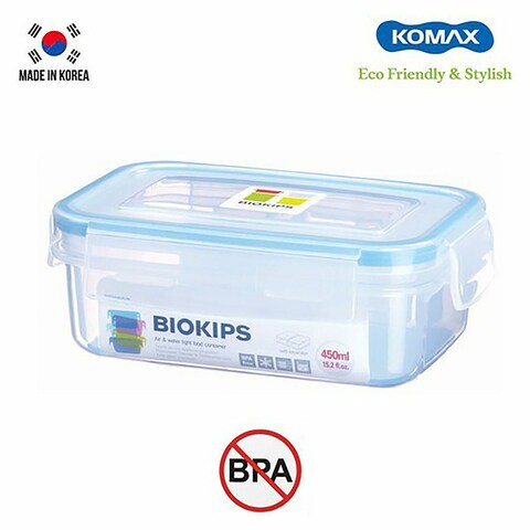 Komax Biokips Rectangular Air & Water Tight Food Container 450ml