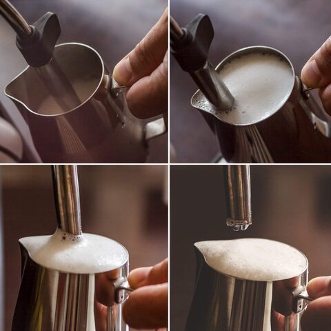 LIHAN Frothing Cup-milk 550ML-Frother Cup - Milk Frothing Pitcher Stainless Steel perfect for cappuccinos or Lattes at a time.