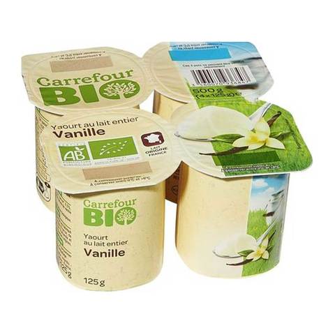Carrefour Bio Vanilla Yoghurt 4&times;125g