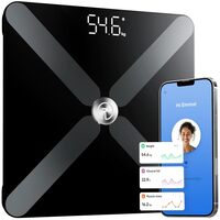 T Electronics Smart Scale for Body Weight with APP - Weight Loss Control - 14 Health Indicators - Black