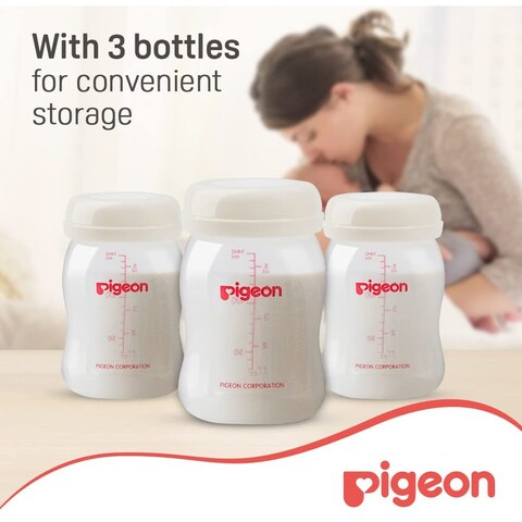 Pigeon Breast Milk Storage Bottle 26236 Clear 200ml Pack of 3