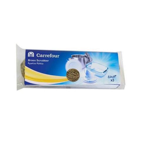 Carrefour Brass Scrubber Brown 3 count