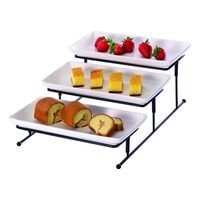 Chamdol 3-Tier Rectangular Plate Set With Stand White 410x168x132mm