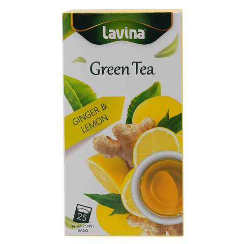 Lavina Pure Green Tea Ginger And Lemon 25 Bag