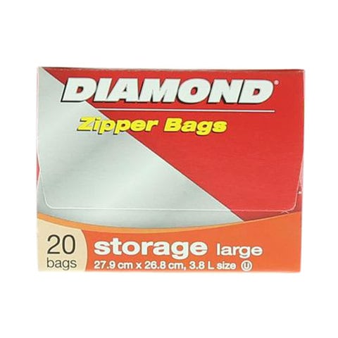 Diamond Zipper Storage Bags Large 20 PCS