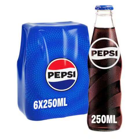 Pepsi Diet Cola Beverage Bottle 250ml Pack of  6