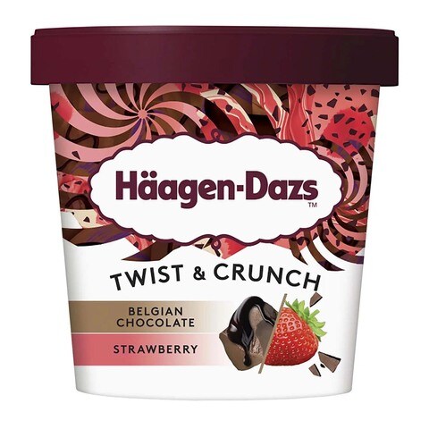 Haagen-Dazs Twist And Crunch Belgian Chocolate And Strawberry Ice Cream 420ml