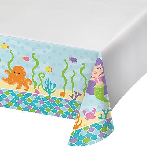 Creative Converting Party Supplies Tablecover, 54 x 102, Mermaid Friends