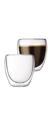 Urban Utility Double-Wall Insulated Glass Espresso Mugs Latte Coffee Glasses/Whisky/coffee cup/Tea Mug - 250ml (9 oz),Set of 2