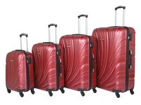 Senator Hard Case Trolley Luggage Set of 4 Suitcase for Unisex ABS Lightweight Travel Bag with 4 Spinner Wheels KH115 Burgundy