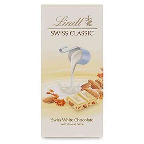 Lindt Swiss Classic White Chocolate With Almond Nougat 100 Gram