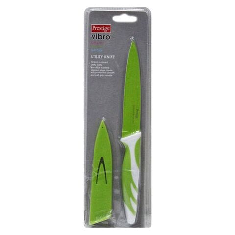 Prestige Vibro Utility Knife With Cover PR9002 Green And White 12.3cm