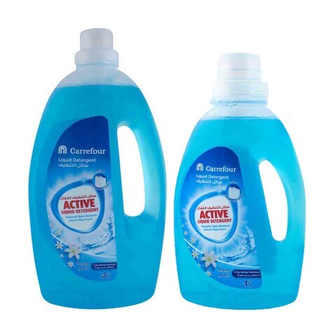 Carrefour Active Liquid Detergent Blue 3L + 1L