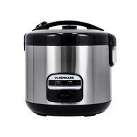 Olsenmark OMRC2432 2.2L Automatic Rice Cooker, Stainless Steel Body Comfortable Handle with Non-Stick Pot, Warm Function