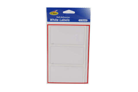 CLASS SELF ADHESIVE WHITE LABEL 10SHEETS
