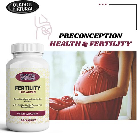 Oladole Natural Fertility Prenatal Vitamins &ndash; Regulate Your Cycle, Balance Hormones, Aid Ovulation, Multivitamin Including Vitamins A, Vitamin C, Vitamin D, B6, B12, Folic Acid Pills 90 Veg Caps