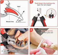 Bear Pet Dog Cat Nail Clipper and Trimmer with Safety Guard to Avoid Over-Cutting Nails &amp; Free Nail File
