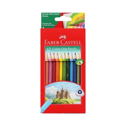 فابير-كاستل أقلام تلوين خشبية مثلثة قبضة سهلة 12 قلم