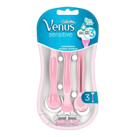 Gillette Venus Sensitive Skin Disposable Razor Pink 3 PCS
