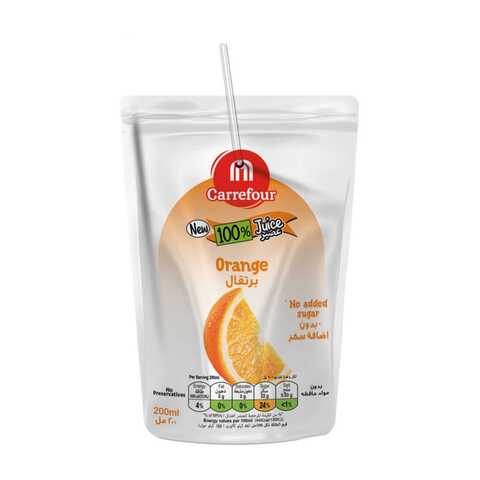 Orange shop juice packet