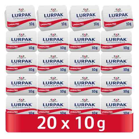 Lurpak Unsalted Spreadable Butter 10g Pack of 20