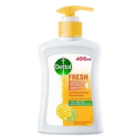 Buy Dettol Fresh Liquid Handwash Soap Pump  Citrus  Orange Blossom, 400ml in Saudi Arabia