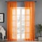 Deals For Less - Sheer Window Curtain set of 2 Pieces, Orange Color