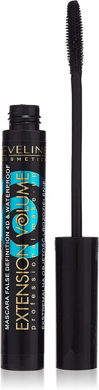 Eveline Cosmetics Make Up Mascara Extension Volume Waterproof, Black, 10 ml