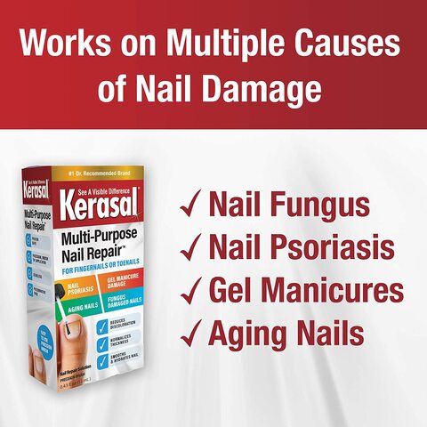 Kerasal Multi-Purpose Nail Repair, Nail Solution For Discolored And Damaged Nails, 0.43 Fl Oz