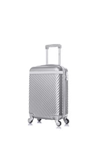 Senator Hard Case Cabin Suitcase Luggage Trolley For Unisex ABS Lightweight Travel Bag with 4 Spinner Wheels KH1065 Silver White