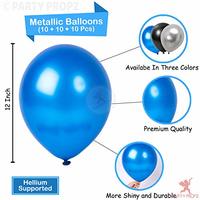 Party Propz Happy Birthday Balloons Decoration Kit 43Pcs Set for Husband Kids Boys Balloons Decorations Items Combo with Helium Letters Foil Balloon Banner, Latex Metallic Balloons